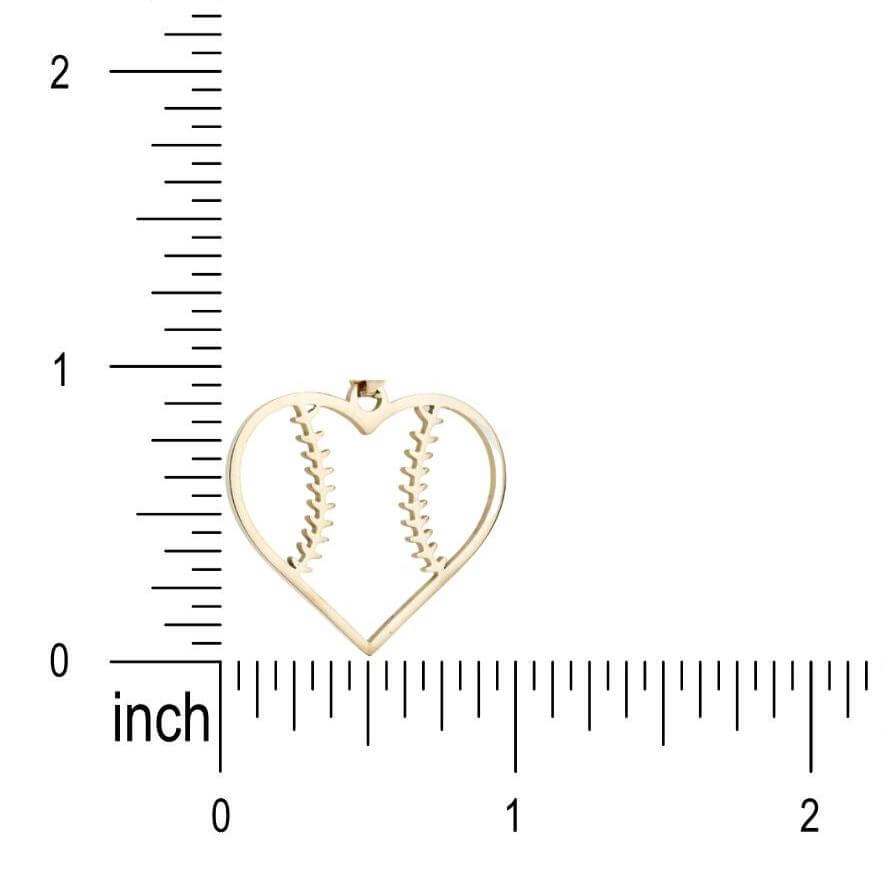 Collection of Heart Seams Baseball Necklace in a gallery layout